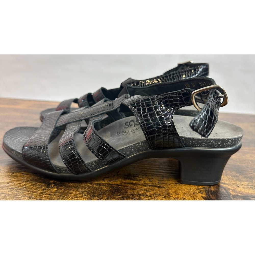 SAS Allegro Comfort Crocodile Embossed Leather Sandals Made in USA Size 10 W - Picture 5 of 15